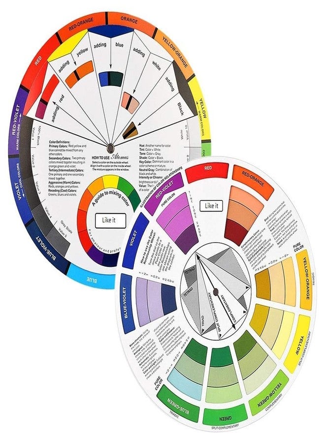 Like-It Like it Color Wheel, Paint Mixing Learning Guide Art Class Teaching Tool for Makeup Blending Board Chart Color Mixed Guide Mix Colours - Image 1